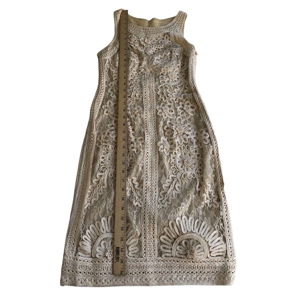 Sue Wong Nocturne Beaded Sequin Ivory Sheath Dress Wedding Cocktail Size 4 - Picture 7 of 13